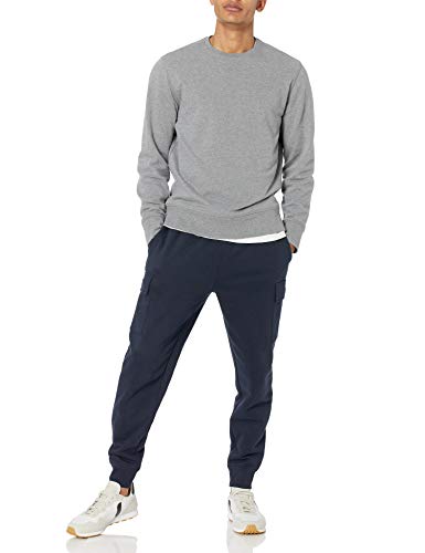 mens Long-Sleeve Lightweight Fleece French Terry Crewneck Sweatshirt