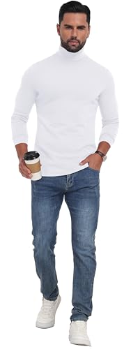 Men's Lightweight Turtleneck Shirts Long Sleeve Thermal Pullover Sweater