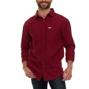 Button Up Long Sleeve Shirts for Men Big and Tall, Lightweight Chambray Mens Dress Shirts, Western Shirt
