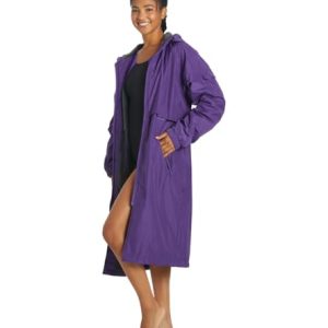 Unisex Swim Parka with Comfort Plush Fleece Lining, Multi Pocket Zipper - Water Resistant Swim Coats for Women & Men