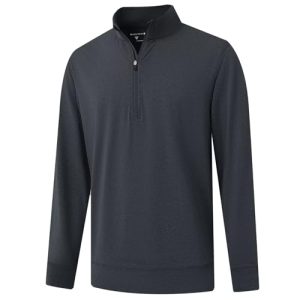 Quarter Zip Pullover Men Moisture Wicking Performance Heather Midlayer Golf 1/4 Zip Pullover Mens Sweatshirt