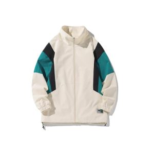 Patchwork Jacket Mens Full Zip Windbreaker Vintage Varsity Jacket