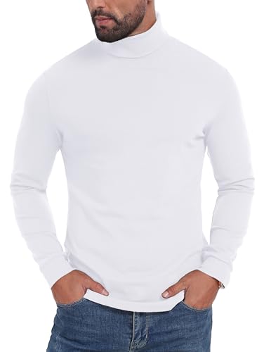 Men's Lightweight Turtleneck Shirts Long Sleeve Thermal Pullover Sweater