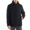 Mason Mens Wool Blend Classic Pea Coat Jacket
