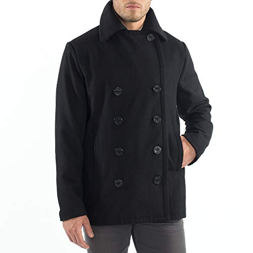 Mason Mens Wool Blend Classic Pea Coat Jacket