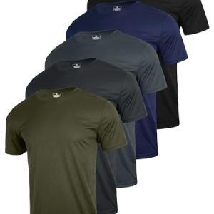 3 & 5 Pack Shirts for Men Moisture Wicking Workout Performance Dry Fit Mesh Gym Athletic Running T-Shirt
