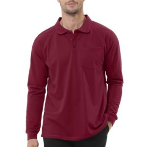 Men's Golf Polo Shirts M-6XL, Cotton Blend Moisture Wicking Performance Casual Collared Shirts
