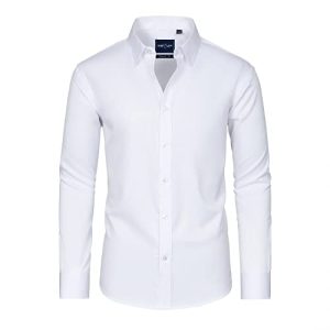 Slim Fit Mens Dress Shirts for Men Button Down Long Sleeve Dress Shirts Wrinkle Free Formal Stain Proof