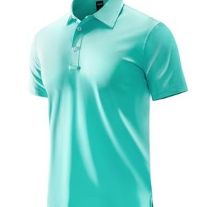 Polo Shirts for Men Short Sleeve Dry Fit Performance Golf Tennis Active Collared Shirts, UPF 50+ Sun Protection