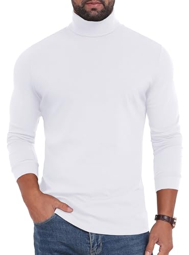 Men's Lightweight Turtleneck Shirts Long Sleeve Thermal Pullover Sweater