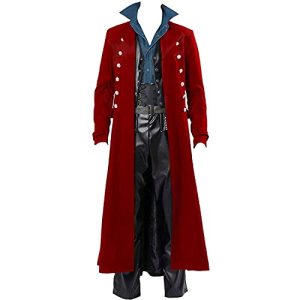 Mens Vintage Victorian Steampunk Jacket, Gothic Renaissance Medieval Frock Coat Cosplay Halloween Costume Tailcoat
