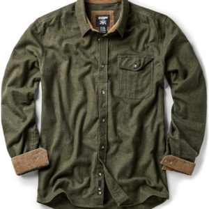 Men's 100% All Cotton Button Down Flannel Shirts, Long Sleeve Brushed Warm Soft Casual Outdoor Plaid Shirt