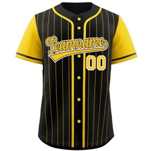 Custom Stripe Baseball Jersey Button Down Shirts Personalized Name Number Sports Uniform for Men Women Youth