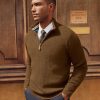 Men Quarter Zip Pullover Sweaters Casual Lightweight Knit Dress Sweater