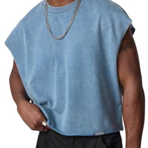 Men's Oversized Shirts Dolman Sleeve Crop Vest Top T Shirt Loose Pullover Tank Tops