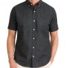 Men's Wrinkle Free Short Sleeve Button Down Check Shirt