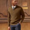 Men Quarter Zip Pullover Sweaters Casual Lightweight Knit Dress Sweater