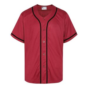 DEHANER Plain Blank Baseball Jerseys for Men Women Adult Hip Hop Hipster Button Down Shirts Sports Uniforms Outfits