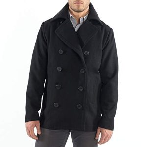 Mason Mens Wool Blend Classic Pea Coat Jacket