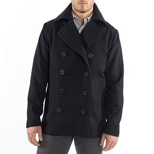 Mason Mens Wool Blend Classic Pea Coat Jacket