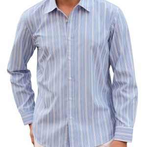 Mens Button Down Shirts Casual Long Sleeve Wrinkle Free Dress Shirts for Men Striped Untucked Shirts Regular Fit