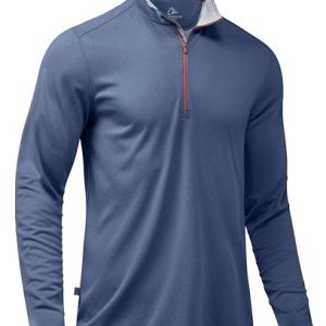 Golf Quarter Zip Pullover for Men Mock Neck Sweatshirt Lightweight Sun Protection Men's Long Sleeve Golf Shirt