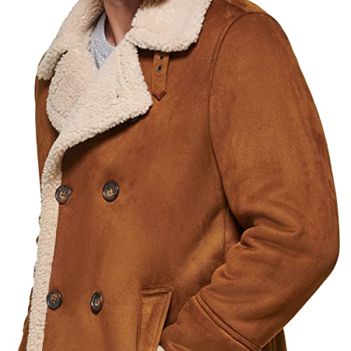 Men's Faux Shearling Midlength Overcoat