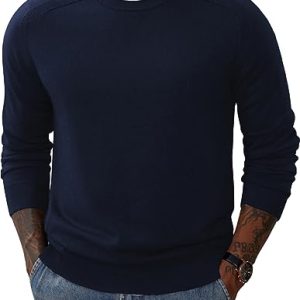 Men's Crewneck Sweaters Casual Crew Neck Sweatshirt Wool Blend Knit Pullovers