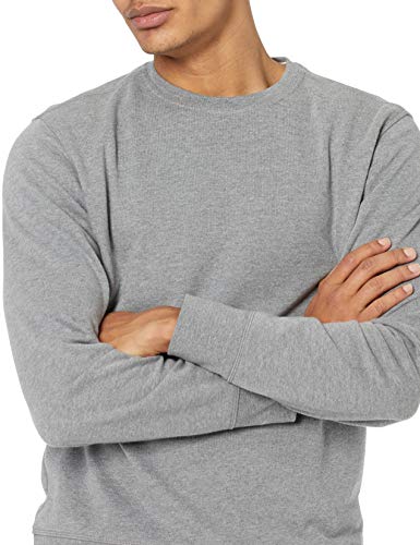 mens Long-Sleeve Lightweight Fleece French Terry Crewneck Sweatshirt