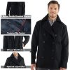 Mason Mens Wool Blend Classic Pea Coat Jacket