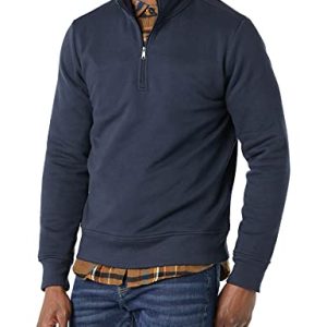 mens Long-Sleeve Quarter-Zip Pullover Fleece Sweatshirt