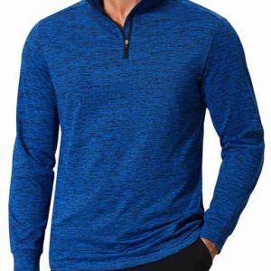 Men's Quarter Zip Shirts Workout Fleece Lined Lightweight Long Sleeve Pullover Sweatshirts