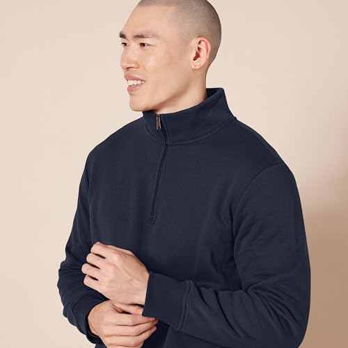 mens Long-Sleeve Quarter-Zip Pullover Fleece Sweatshirt