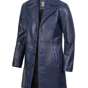 Leather Coat Men - Casual Car Coat Style Real Lambskin Mens Leather Coat
