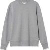 mens Long-Sleeve Lightweight Fleece French Terry Crewneck Sweatshirt
