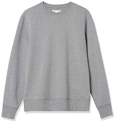 mens Long-Sleeve Lightweight Fleece French Terry Crewneck Sweatshirt