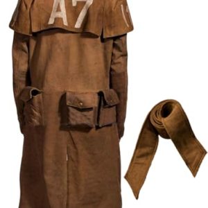 Men's New Vegas A7 NCR Veteran Ranger Armor Coat - Leather Duster Full Length Western Cowboy Trench Coat Men