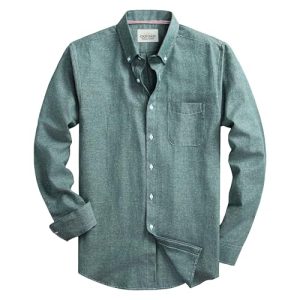 Mens Oxford Shirts Long Sleeve Slim Fit Lightweight Casual Button Down Shirts with Pocket