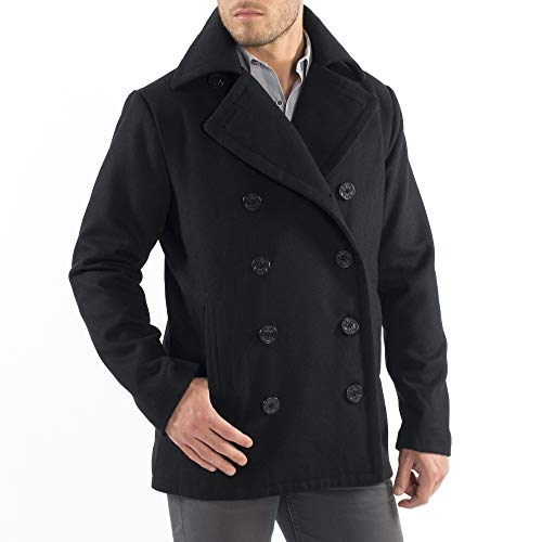 Mason Mens Wool Blend Classic Pea Coat Jacket