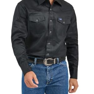 Men's Cowboy Cut Western Chambray Snap Long Sleeve Work Shirt