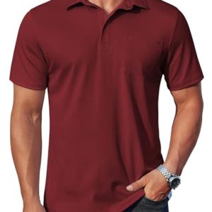 Men's Polo Shirts Short Sleeve Casual Shirts with Pocket