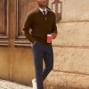 Men Quarter Zip Pullover Sweaters Casual Lightweight Knit Dress Sweater