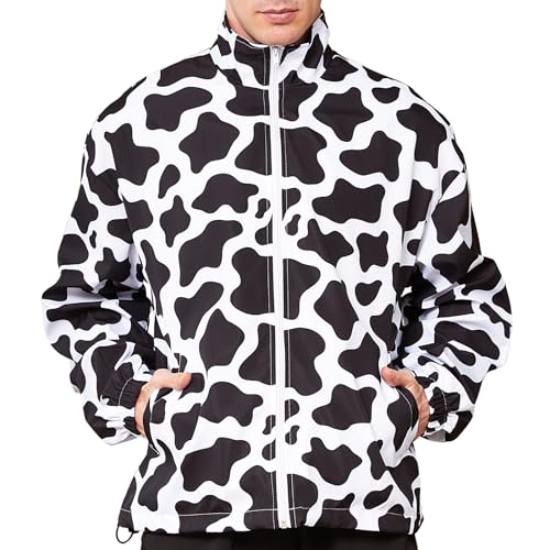 Mens Cow Casual Jackets Lightweight Fashion Sportswear Retro Windbreaker