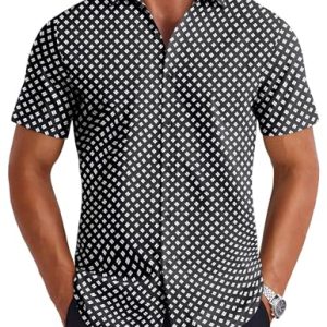 Mens Button Down Shirts Short Sleeve Casual Shirt Summer Untucked Dress Shirts