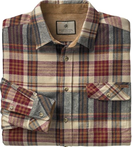 Men's Flannel Shirt Long Sleeve Button Down 100% Cotton