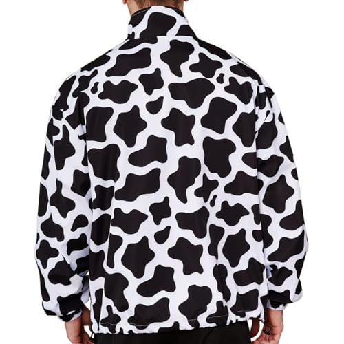 Mens Cow Casual Jackets Lightweight Fashion Sportswear Retro Windbreaker
