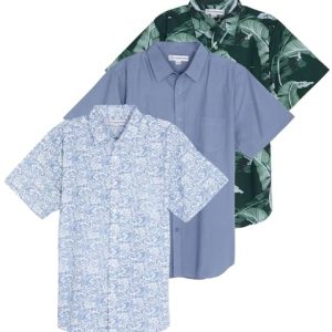 3 Pack: Men's Regular-Fit Short-Sleeve Poplin Shirt (Available in Big & Tall)