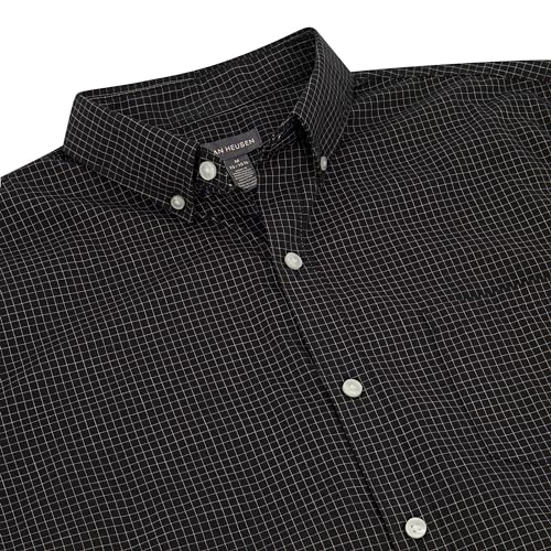 Men's Wrinkle Free Short Sleeve Button Down Check Shirt